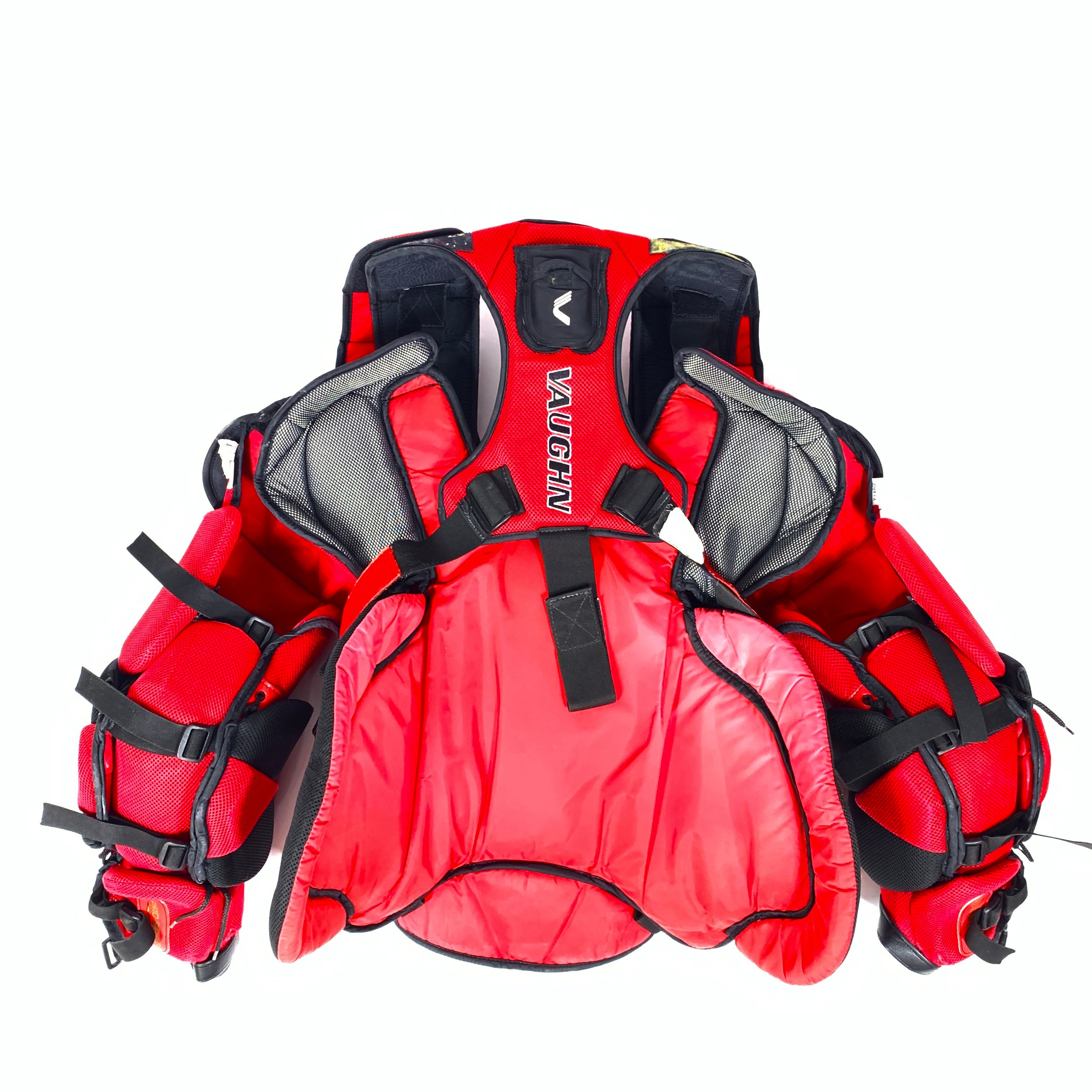 Vaughn Velocity V9 - Used Pro Stock Goalie Chest Protector (Red/Black)